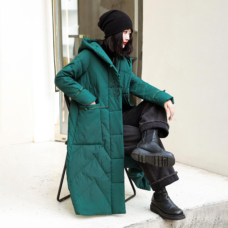 Женское осенне-зимнее пальто с капюшоном и длинными рукавами, однобортное свободное теплое длинное пальто с узлом