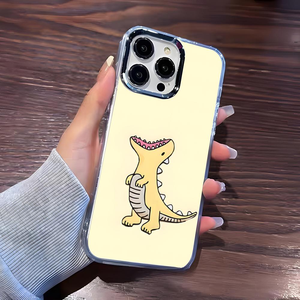 Милый мультяшный чехол для телефона с динозаврами Для IPhone 17 Pro Max 16 15 14 Pro Max IPhone 13 Pro Max 11 Plus Прозрачная крышка