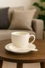 White Porcelain Cup with Saucer and Spoon 210ml in a Box
