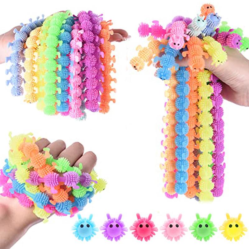 1/5/10Pcs Caterpillar Stretchy String Fidget Sensory Toys Worm Stress Fidget Toys For Adults Kids Stress Anxiety Relieve Toys