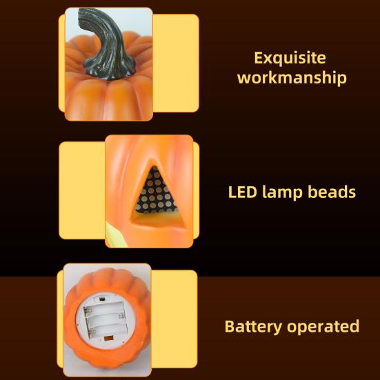 Хэллоуин Тыква Фонарь Смола Светящаяся Тыква/Череп Фигурка Светодиодная Тыквенная Лампа для Дома с Привидениями Хэллоуин Вечеринка Сад Патио Декор