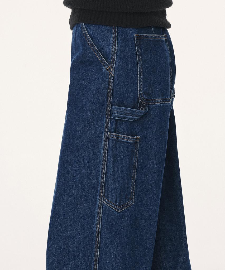 MUSINSA STANDARD WOMAN Women'S Denim Wide Carpenter Pants [Medium Indigo]