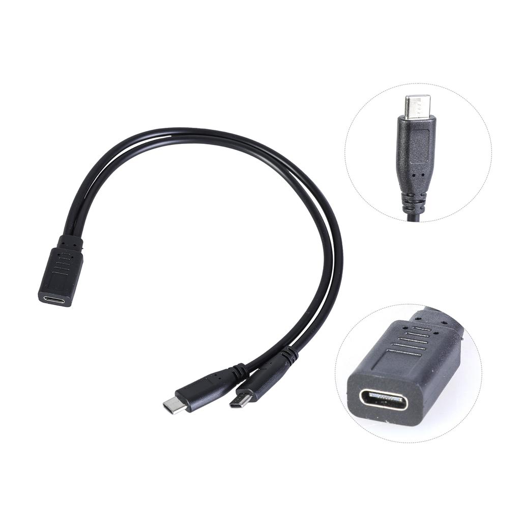 Разветвительный кабель Type C на Dual Type C Кабель питания Type C в нейлоновой оплетке Зарядка нескольких гаджетов Type C от одного источника USB