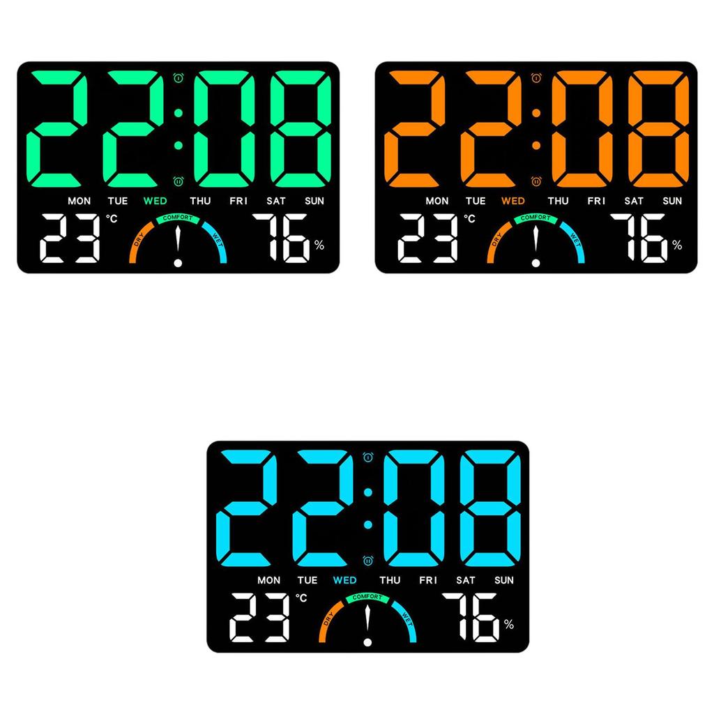LED Wall Clock Large LED Display Electronic Clock for Adults Home Indoor
