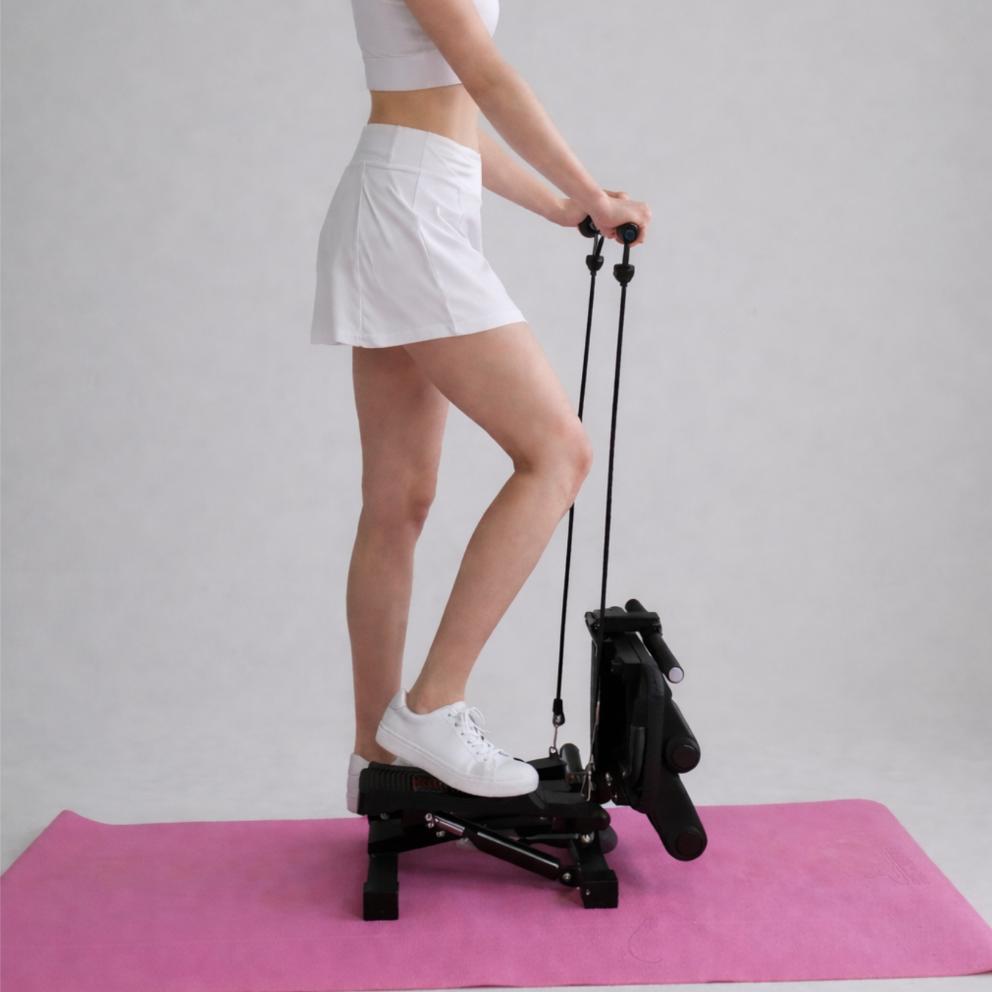 Stepper multifunctional trainer chair crunches resistance bands adjustment foldable flexara
