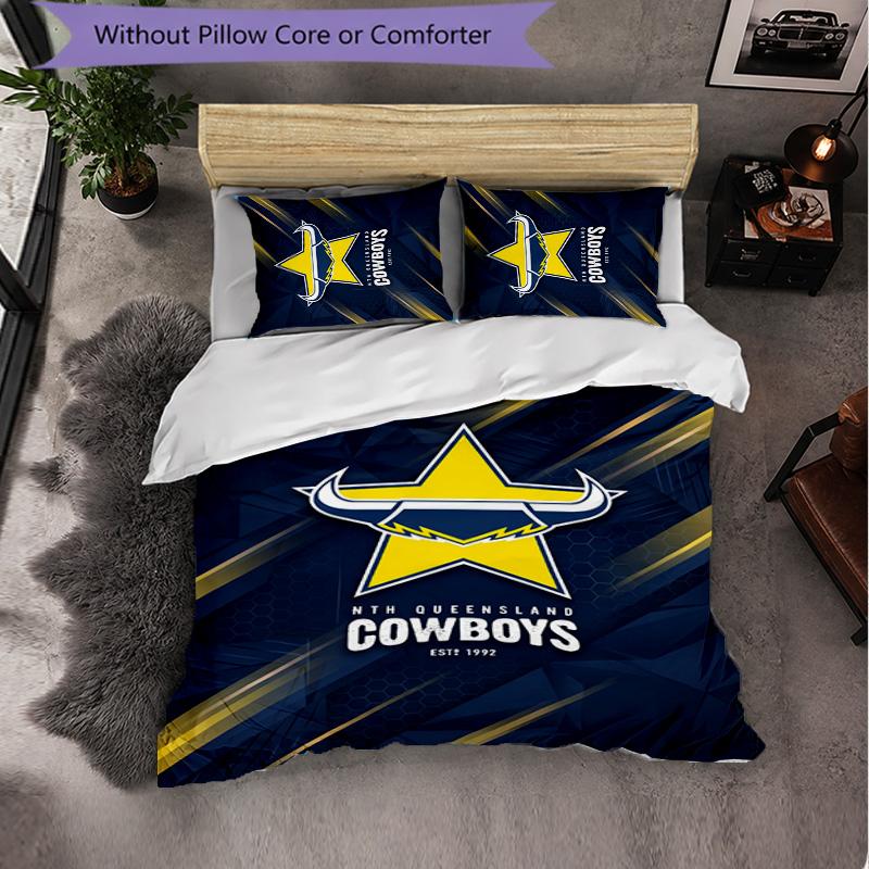 North Queensland Cowboys Pattern Microfiber 3Pcs Bedding Set Decor Duvet Cover Set For Bedroom Home Use