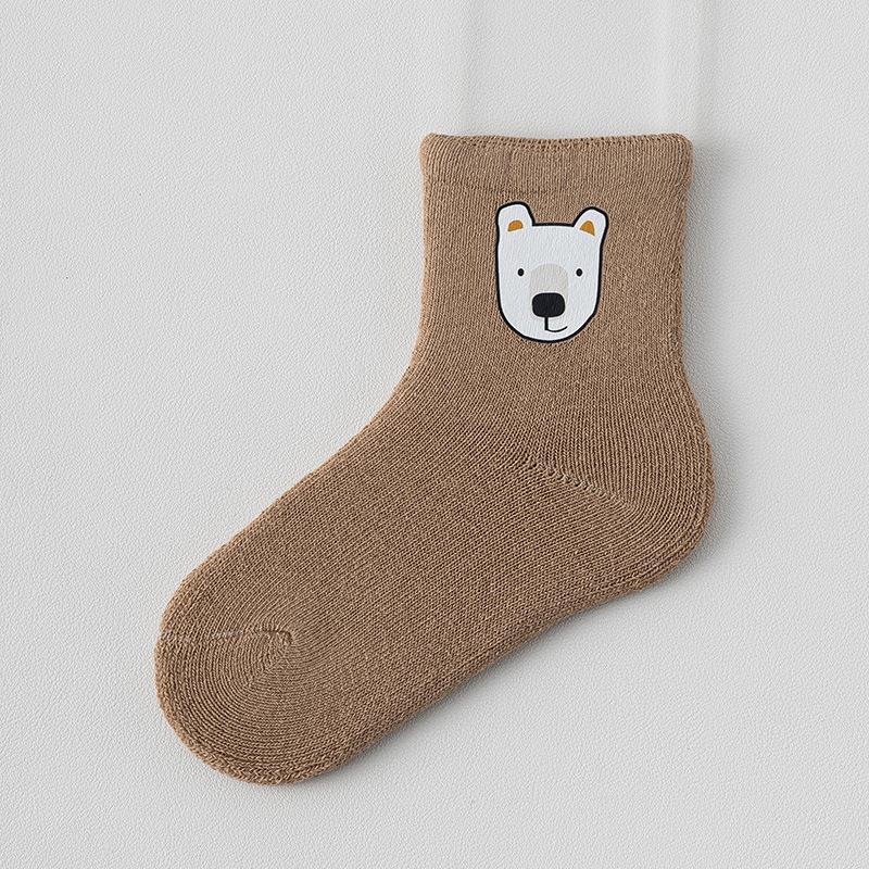 Новорожденные детские носки 0-3 года гребенной хлопок толстые махровые носки осень зима милые мультяшные младенцы и малыши теплые средней длины носки