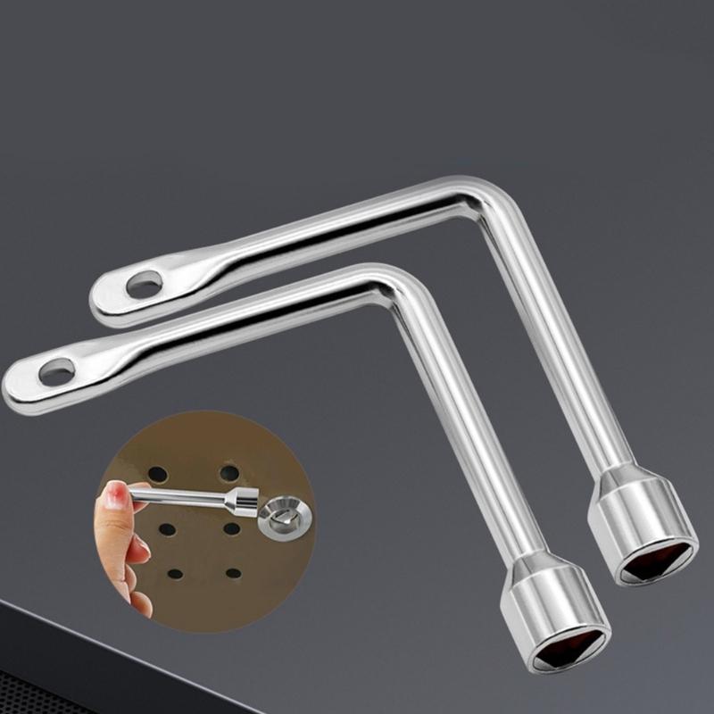 Metric L Shaped Angled Triangle Socket Wrench Zinc Alloy Double Head Elbow Wrench for Elevator Mechanic Repair Tool