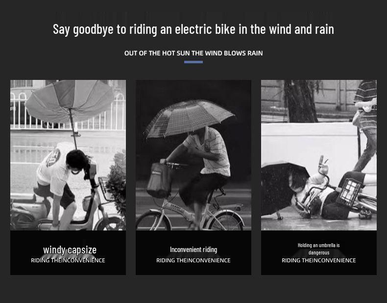 Усиленный увеличенный солнцезащитный зонт для электровелосипеда и скутера