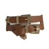 Cowgirl Leather Inspired Waist Cincher With Sculpted Embroidery For Fashionable Women