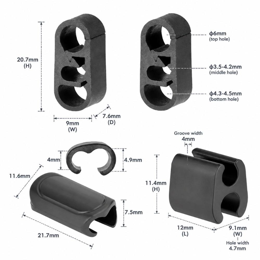 5Pcs Fixed Buckle Bicycle Cable Clips Replaceable Brake Cable Holder MTB Cycling Accessory