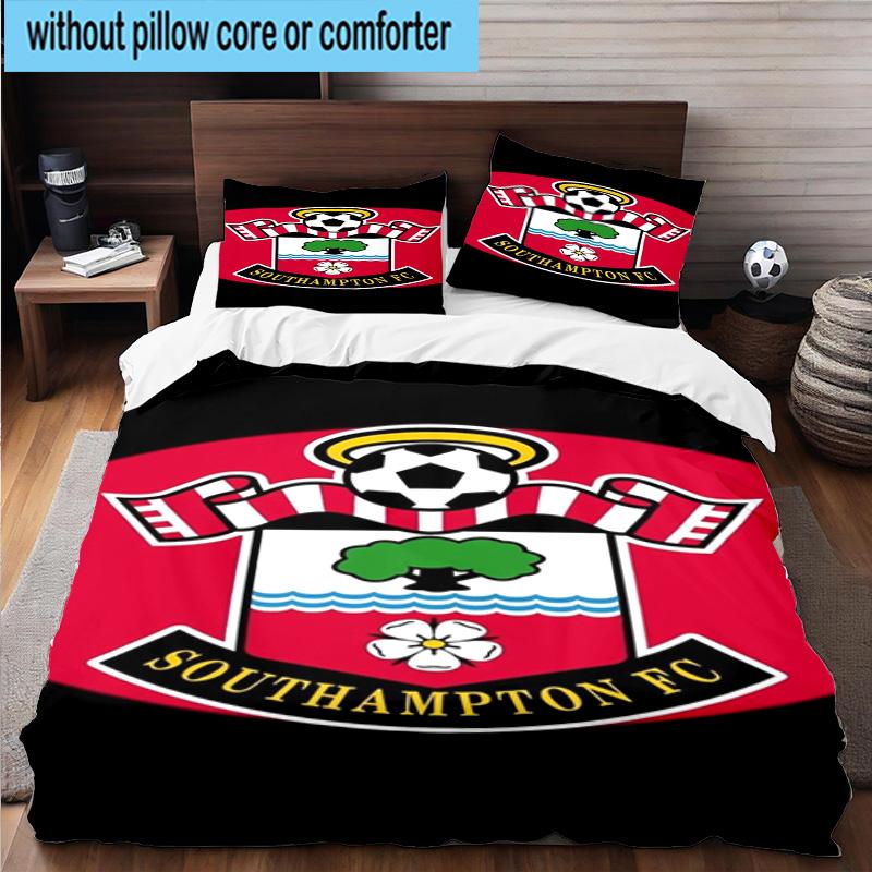 3pcs Fc Crest Design Printed Bedding Set Duvet Cover Closure Includes 1 Duvet Cover & 2 Pillowcases Bedding Sets Home Decor Gifts