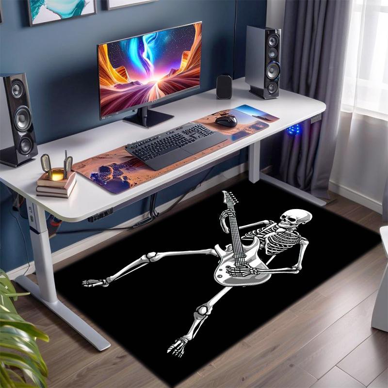 1Pc Musical elements Printed circular carpet, home door mat, outdoor travel protection carpet A6