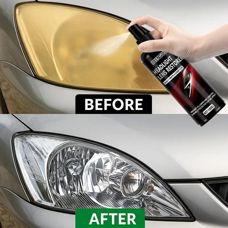 Car Headlight Repair Kit – Anti-Oxidation and Anti-Yellowing Polishing Spray |   Pe Material, Easily Creates a Clear View, Long-