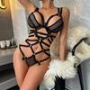 Erotic Lingerie Women's Funny Underwear Complex Strap Sexy Perspective Mesh Lace Cut-out Bodysuit Women