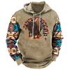 Зимняя мужская толстовка с капюшоном Harajuku Ethnic Wind Graphics Retro Clothes Pullover Shirt Casual Street Loose Casual Hoodie