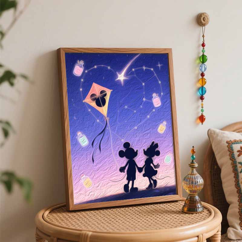 Disney Звездное небо любовь воздушный змей цифровая масляная живопись искусство живопись ручная работа DIY домашние украшения