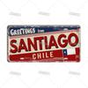 Mfoever  Artisian Argentina Ecuador Chile Colombia License Plate Landmark Metal Sign City State Decorative Car Plate Wall Decor Garage