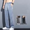 Весна-лето, мягкие мужские джинсы из лиоцелла, тонкие свободные прямые брюки, эластичный пояс на шнурке, повседневные корейские брюки