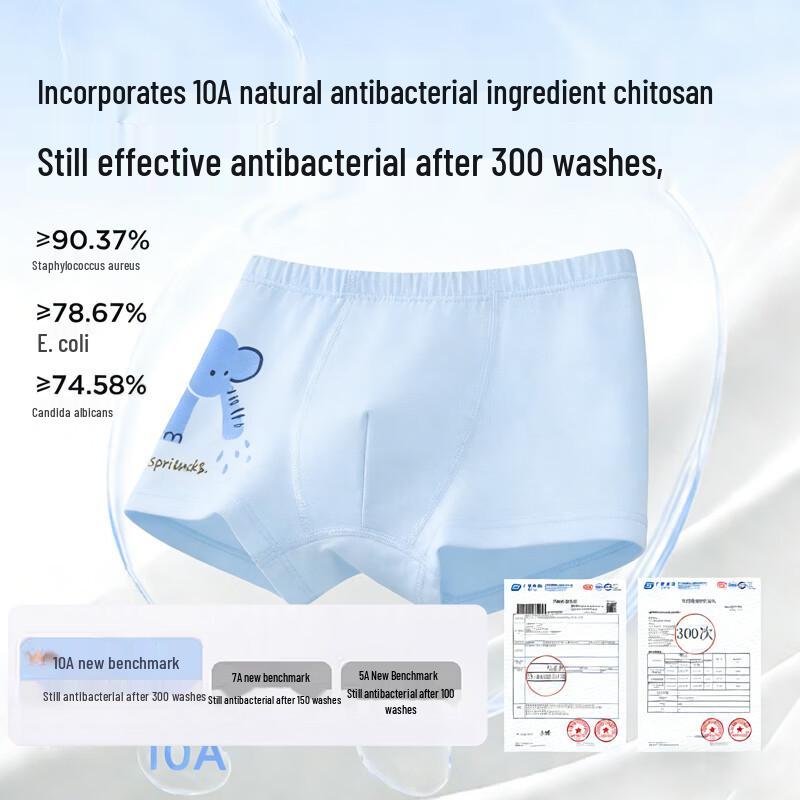 Niduoxiong Boys' Class A Cotton Breathable Boxer Briefs (4-Pack)