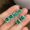 New Arrival Simple Fashion Jewelry 925 Sterling Silver Emerlad Square Gemstones Women Wedding Stud Earring Gift