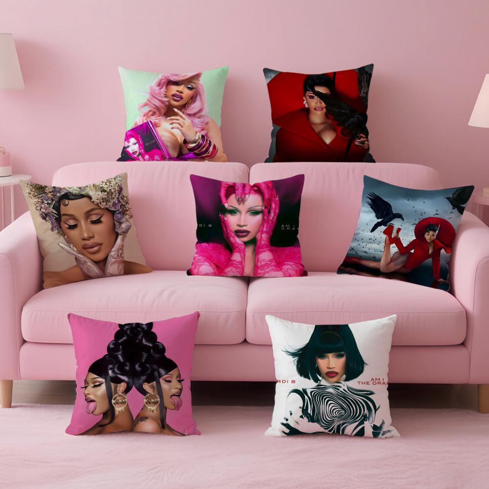 Bold Rap American Sexy Cool Singer CCardi B Cushion Cover Pillow Case Soft Skin Friendly Fabric Concealed Zipper