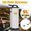 9L Vacuum Oil Fluid Extractor Pump Petrol Fluid Transfer Engine Motorbike Car Oil Manual Suction Pump Black&White 31x25x65cm