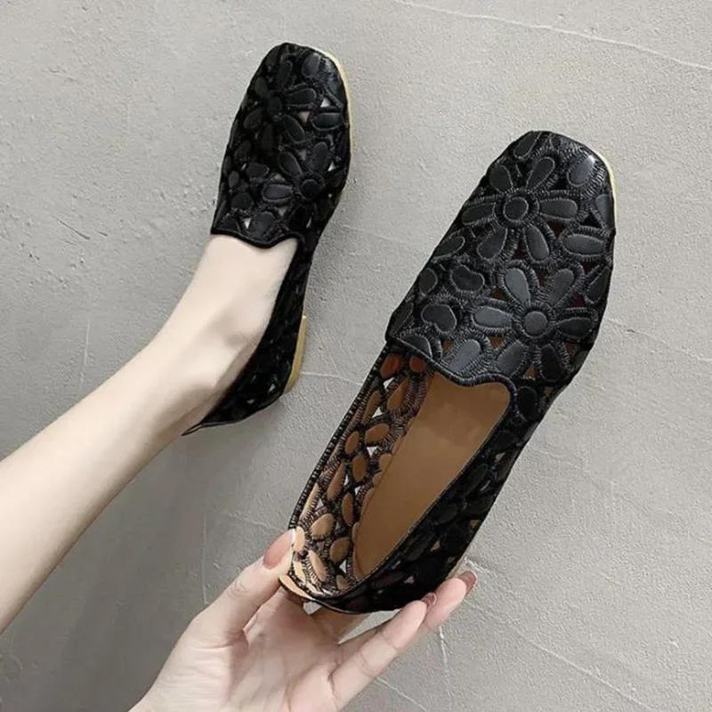 Модные женские балетки слипоны лоферы складные балетки для женщин квадратный носок одинарная обувь с вырезами модная праздничная повседневная модная женская обувь