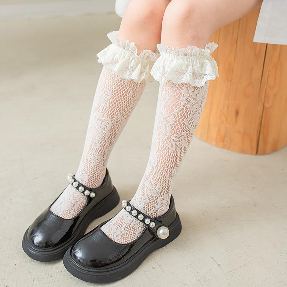 Mesh Lolita Sock Cotton Spandex Girl Long Socks Baby Dress Hollow Mesh Socks