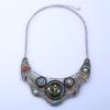 Vintage Geometric Alloy Necklace With Rhinestones For Women And Men
