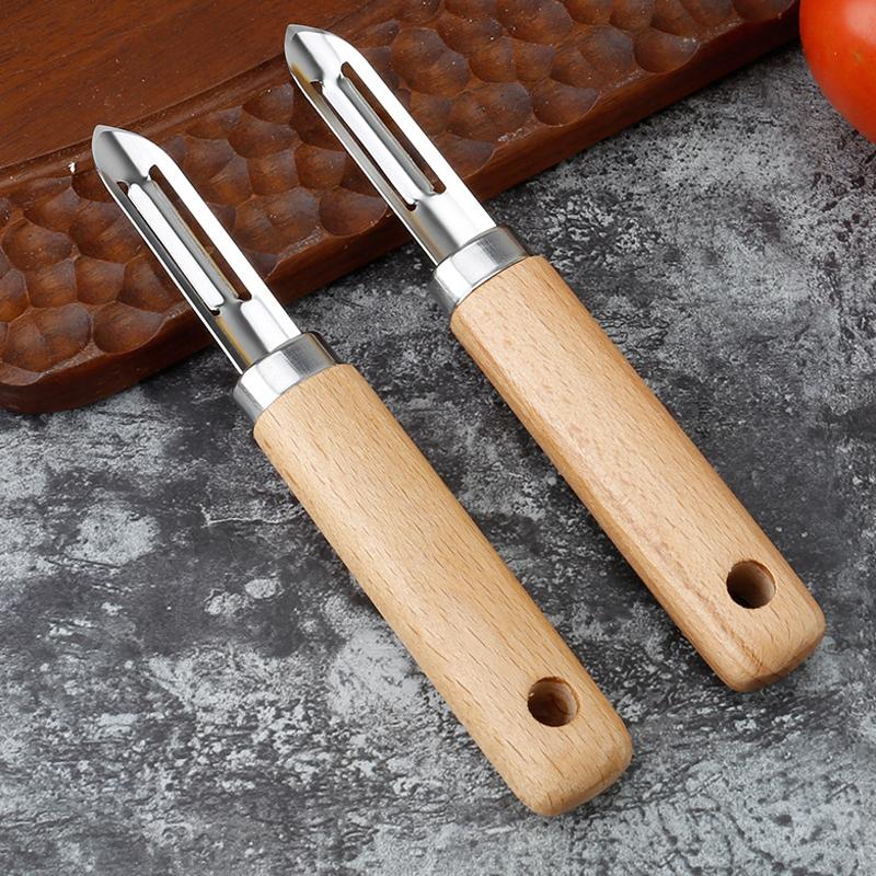 Stainless Steel Peelers Cutter Slicer Apple Fruit Veggie Potato Vegetable Peeler For Kitchen Utensils Non-Slip Wooden Handle7