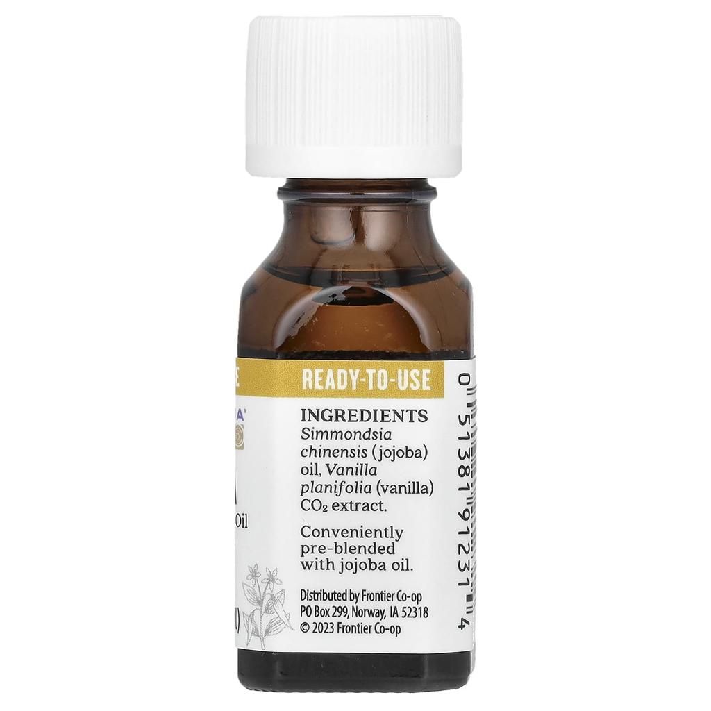 Aura Cacia Pure Essential Oil Jojoba Oil, Vanilla, 0.5 Fl Oz (15 Ml)