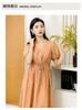 Summer waist slimming dress with elegant temperament, women's mid length skirt
