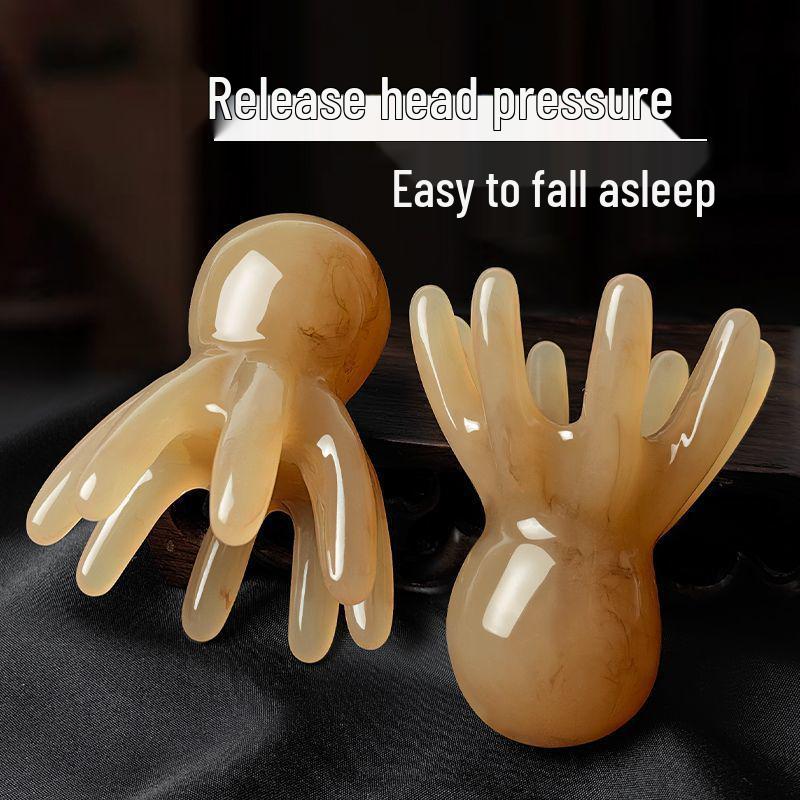 Octopus Scalp Massager: Portable Wide Tooth Comb for Head Acupoint Therapy and Gua Sha.