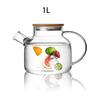 1/1,8 л стеклянный чайник для заваривания чая на плите, безопасный чайник, кувшин для воды с бамбуковой крышкой для листового фруктового чая и цветущего чая