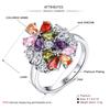 Ring Colorful Crystal Zircon Big Flower S925 Silver
