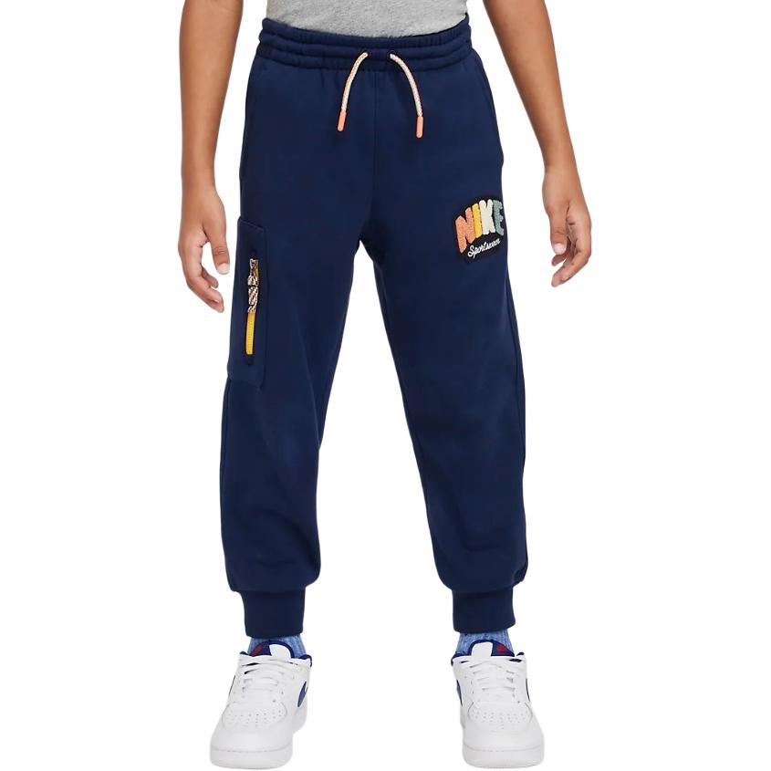 Nike Sportswear Moderate Pants Fall Winter Children Aged 3 7 Years Old Dark Navy Blue HQ7945-410
