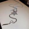 Delicate Star Pendant Necklace Stylish Neck Jewelry Pullable Star Necklace Chain Necklace Perfect Gift for Fashion Lady