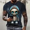 Men's Cute Skull Pattern T-shirt 3D Printed Short Sleeve T-shirt Summer Fashion Street Leisure Sports Men Shirt