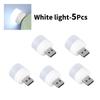 5 шт. Мини USB Лампа-вилка Светодиодный ночник Защита глаз Лампа для чтения Компьютер Мобильное питание Зарядка USB Маленький круглый ночник