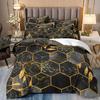 3D Цифровая Печать Легкая Роскошь Геометрический Сотовый Камень Узор Постельное Белье Пододеяльник Наволочки Комплект из Трех Предметов