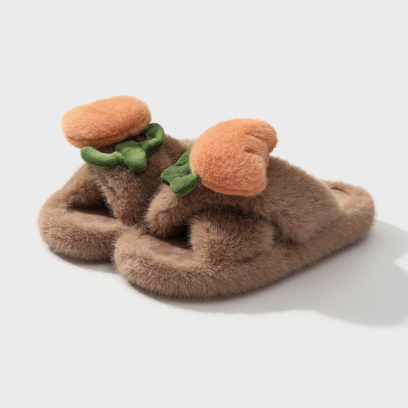 Высококлассные модные пушистые тапочки 2025 осень-зима новая домашняя теплая уличная одежда нескользящие бархатные хлопковые тапочки женские