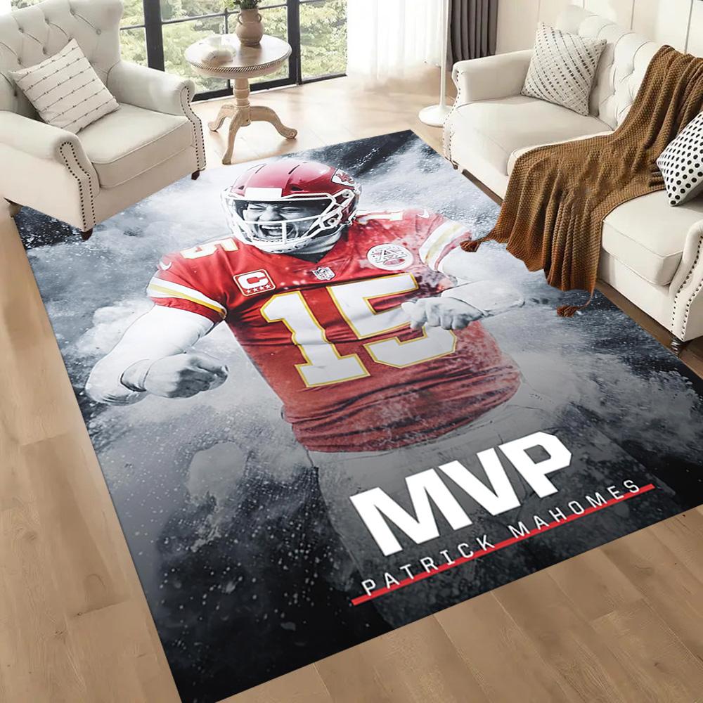 Patrick Mahomes2 Square rugs are a great choice for living rooms, bedrooms, home décor, and as gifts.