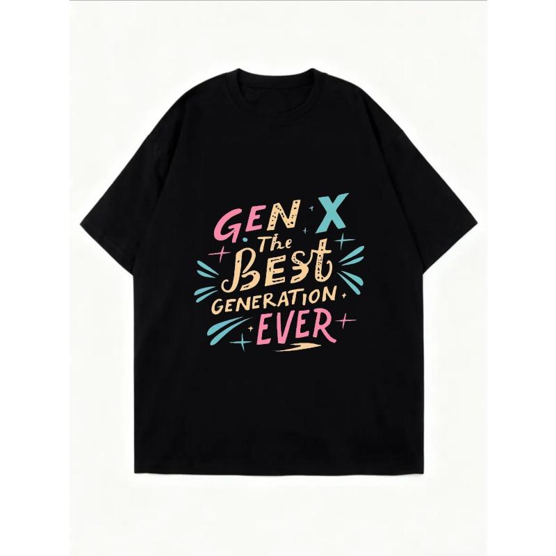 Белая оверсайз футболка Gen X The Best Generation Ever с принтом Графичная футболка для повседневной носки и образов
