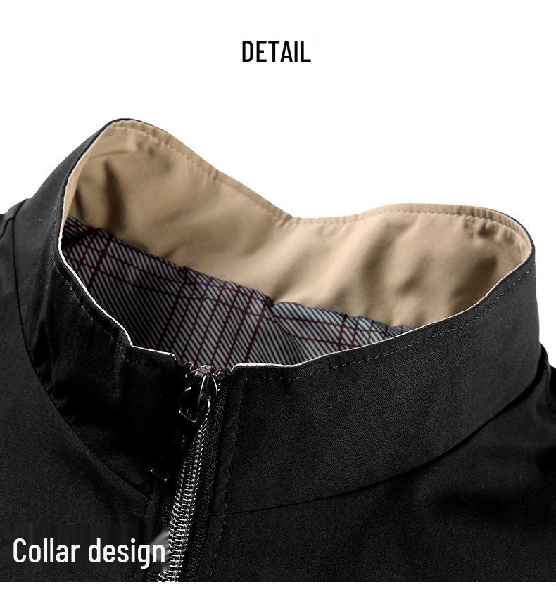 2024 Spring/Autumn Stand Collar Executive Jacket for Men - Business Casual Zhongshan Style for Dads
