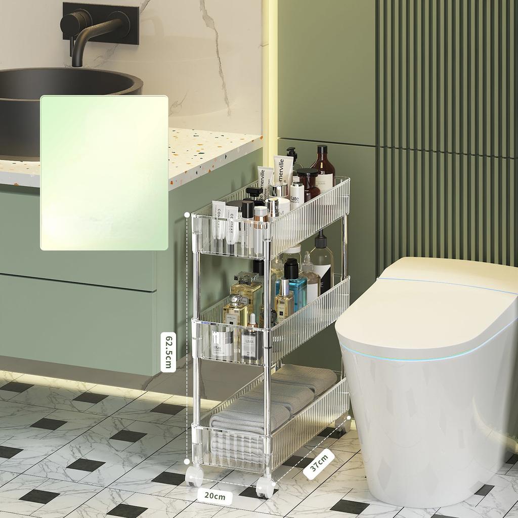 2/3/4-слойный держатель с зазором, кухонная полка для хранения, боковая полка для холодильника, съемная с колесиками, органайзер для ванной комнаты, компактная полка