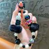 Cartoon Plush Ball Beads Pendant Mobile Phone Chain Lanyard Cute Keychains Hanging