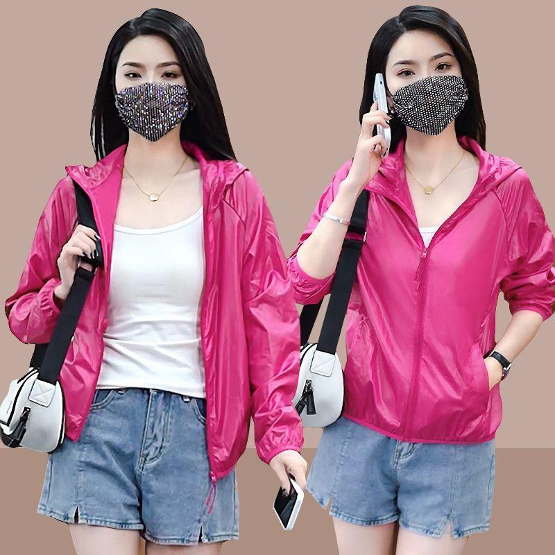 Breathable Hooded Sun Protection Clothing for Women In Summer - Loose Fit and Slimming Sunscreen Shirt Fashionable Short Jacket