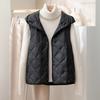 Down Cotton Sleeveless Hooded Jacket Vest Autumn and Winter New Fashion Vest Loose Warm Cotton Jacket