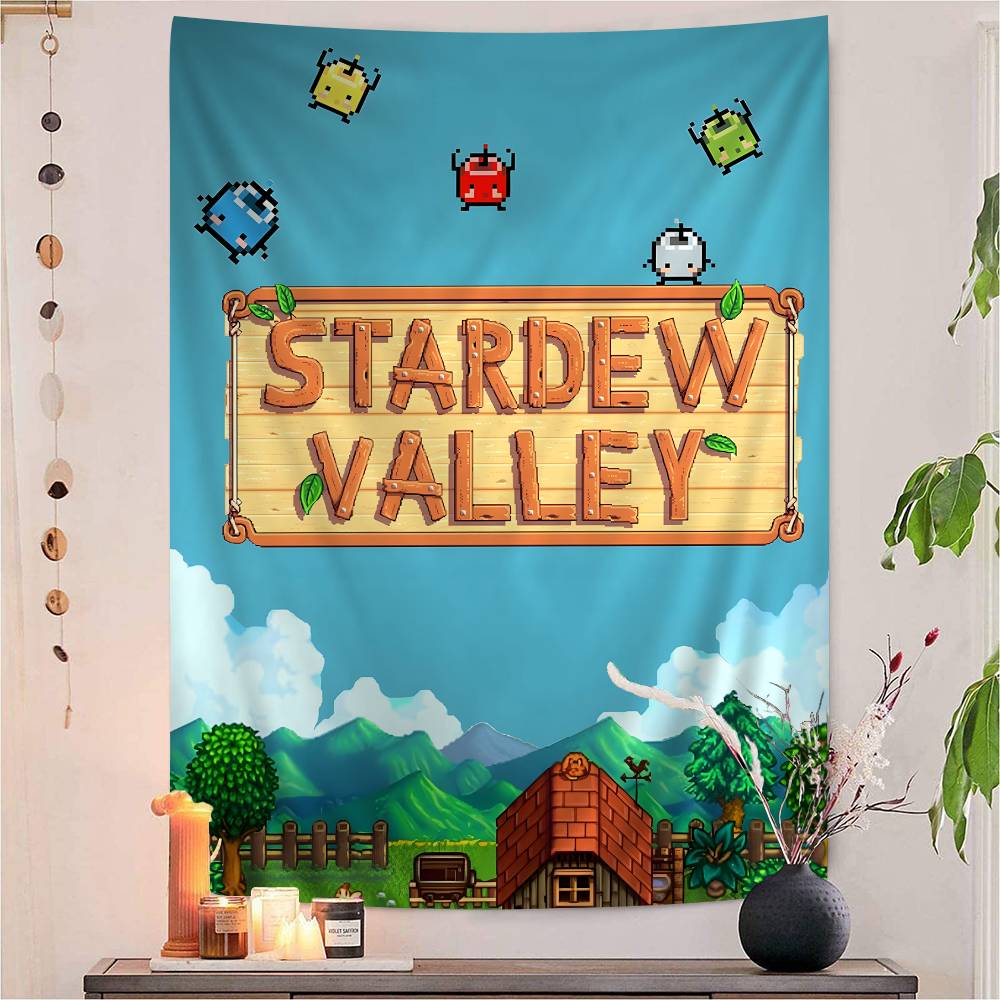 Игровой коврик Stardew Valley, красочный настенный гобелен, подвесной таро, хиппи коврики на стену, декор для стены комнаты в общежитии